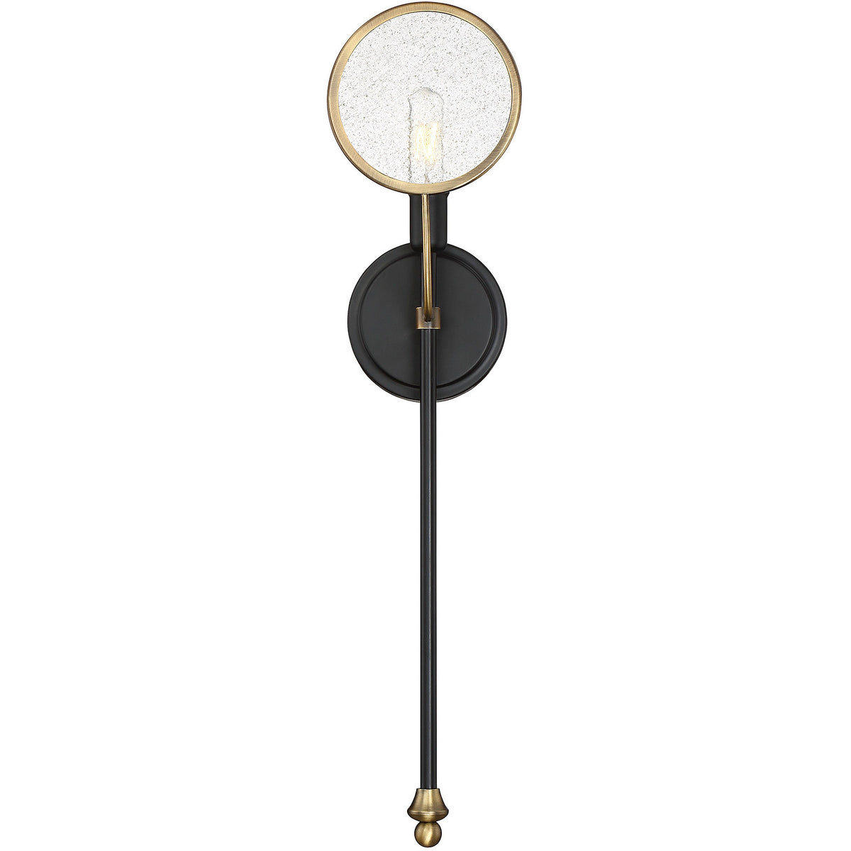 Oberyn 1-Light Wall Sconce in Vintage Black with Warm Brass