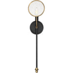 Oberyn 1-Light Wall Sconce in Vintage Black with Warm Brass