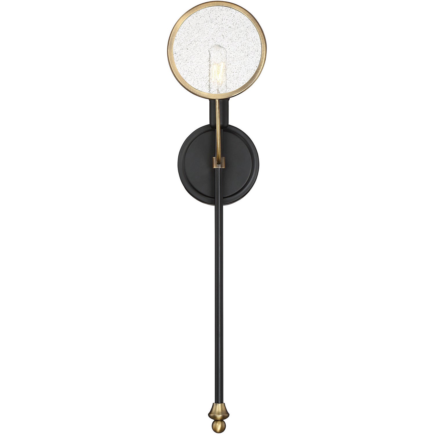 Oberyn 1-Light Wall Sconce in Vintage Black with Warm Brass