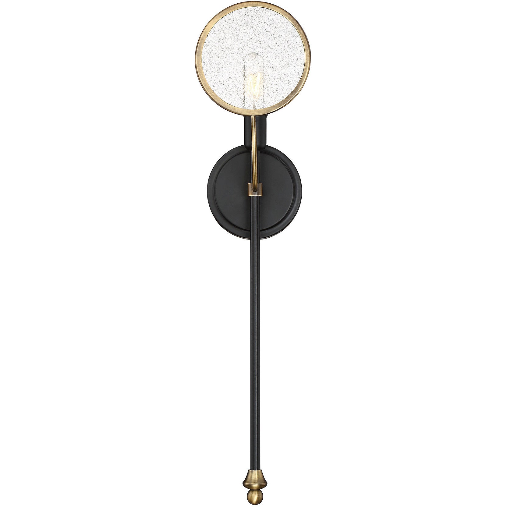 Oberyn 1-Light Wall Sconce in Vintage Black with Warm Brass
