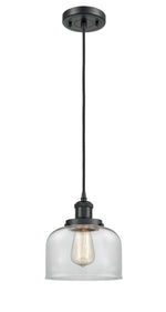 Bell - 1 Light - 8 inch - Matte Black - Cord hung - Mini Pendant