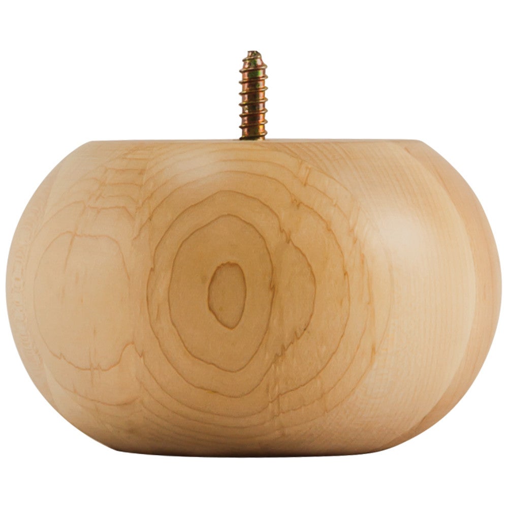 5" W x 5" D x 3" H Maple Smooth Transitional Bun Foot
