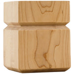 3-1/2" W x 3-1/2" D x 4-1/2" H Alder Square Grooved Shaker Bun Foot
