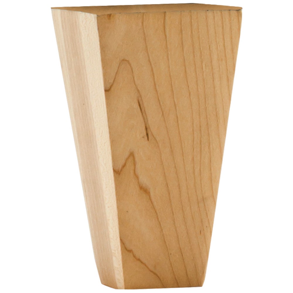 2-1/4" W x 2-1/4" D x 4" H Maple Square Tapered Shaker Bun Foot