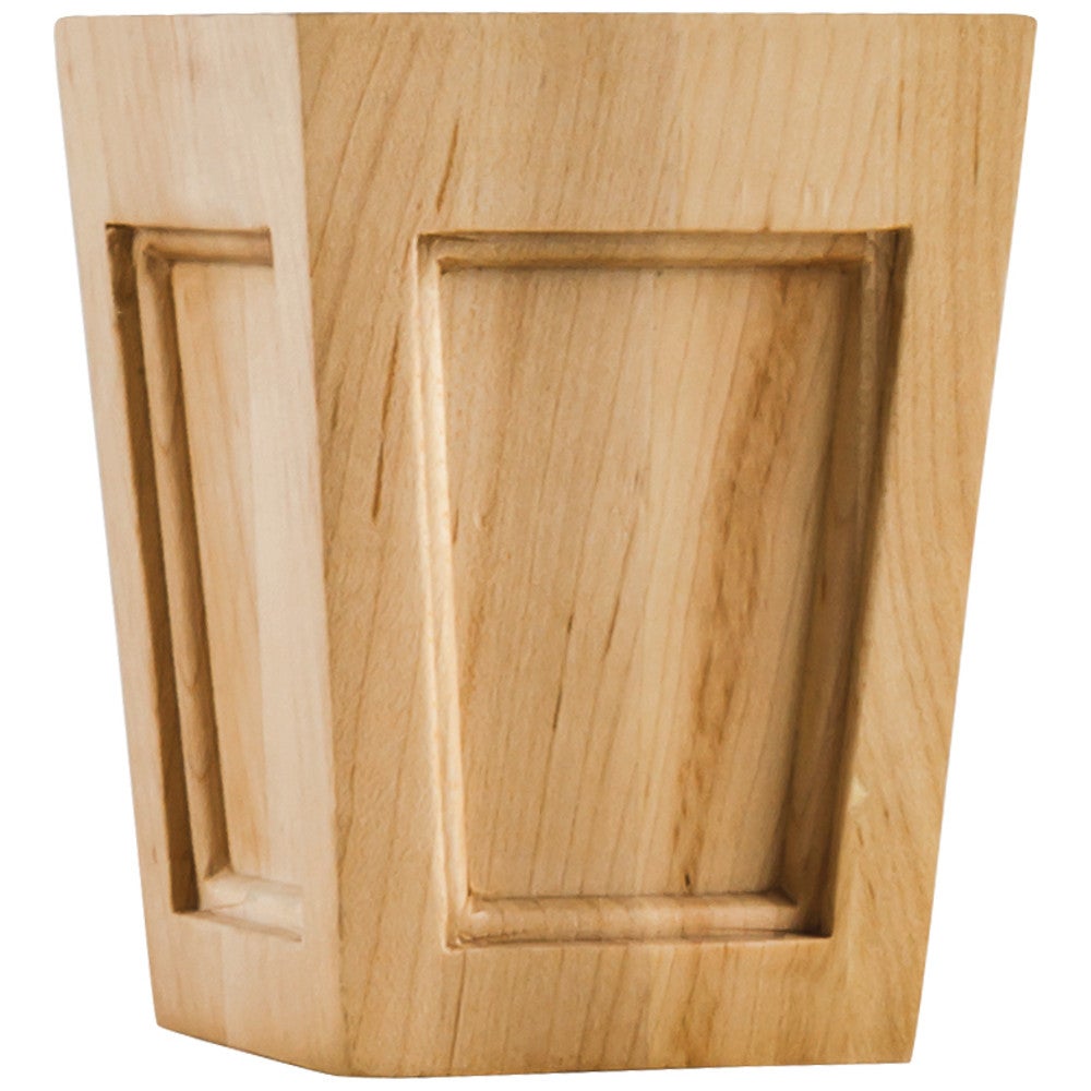 3-1/2" W x 3-1/2" D x 4-1/2" H Alder Mission Bun Foot