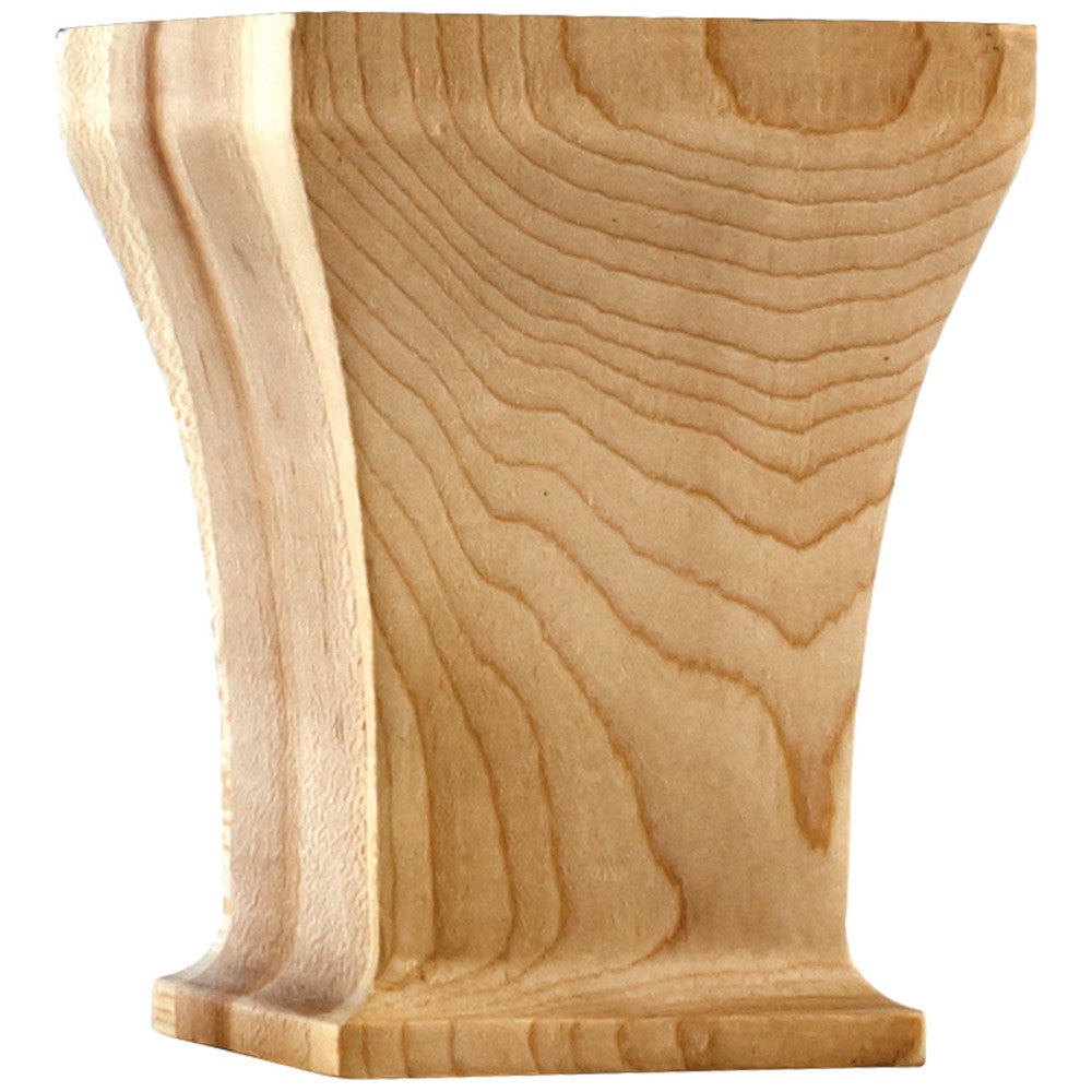 3-1/2" W x 3-1/2" D x 4-1/2" H Maple Greek Bun Foot