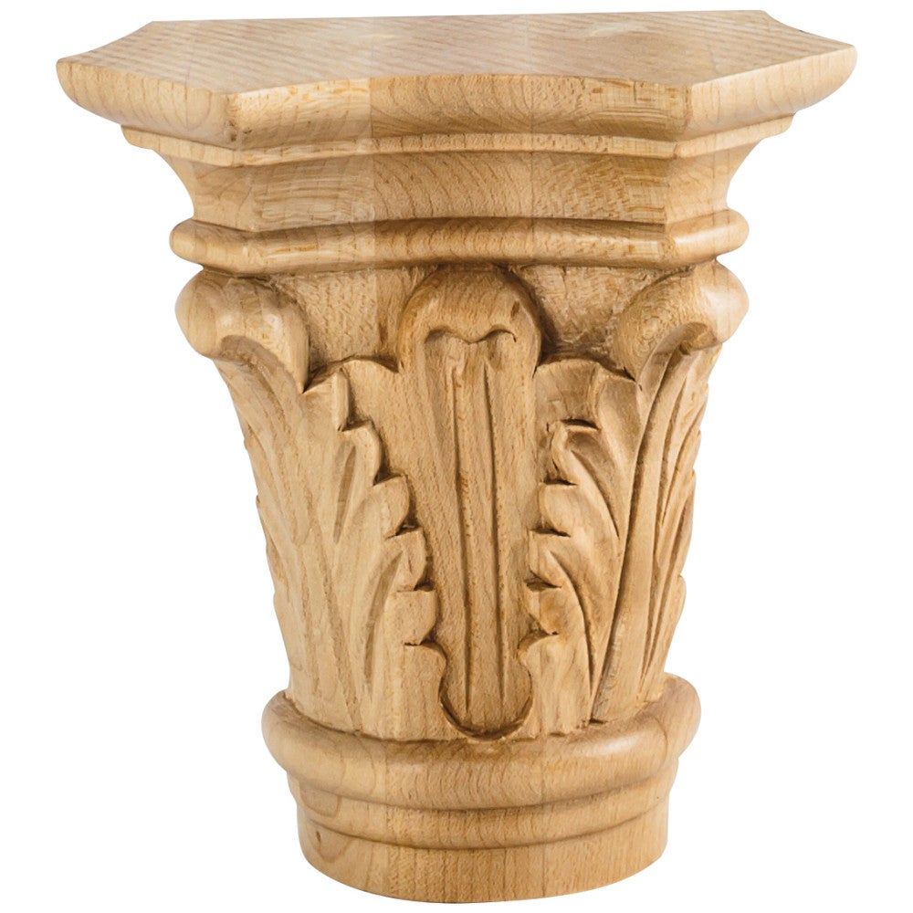 4-3/4" W x 2-1/8" D x 4-3/8" H Cherry Acanthus Capital