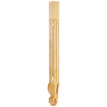 2-3/4" W x 2-3/4" D x 35-1/4" H Alder French Cut Corner Leg
