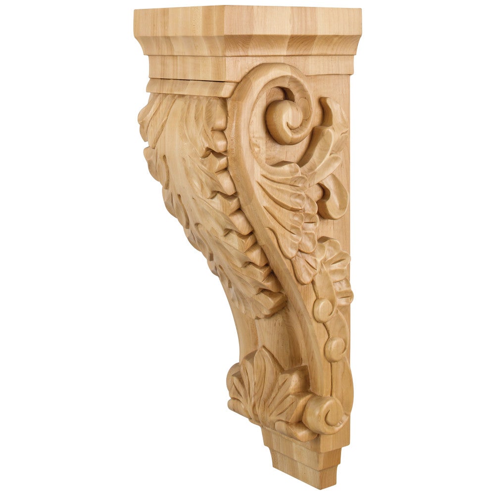 6-3/4" W x 8" D x 22" H Alder Acanthus Corbel