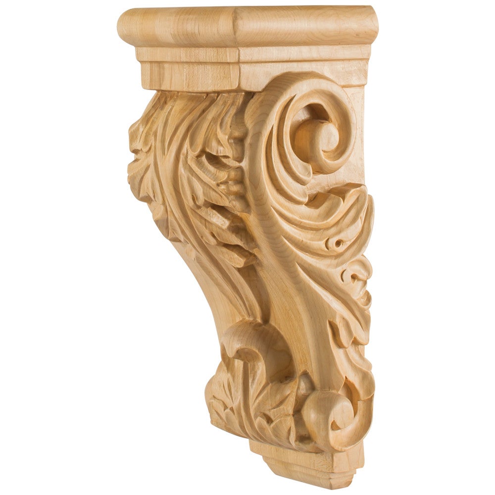4-7/8" W x 4-1/2" D x 12" H Maple Acanthus Corbel