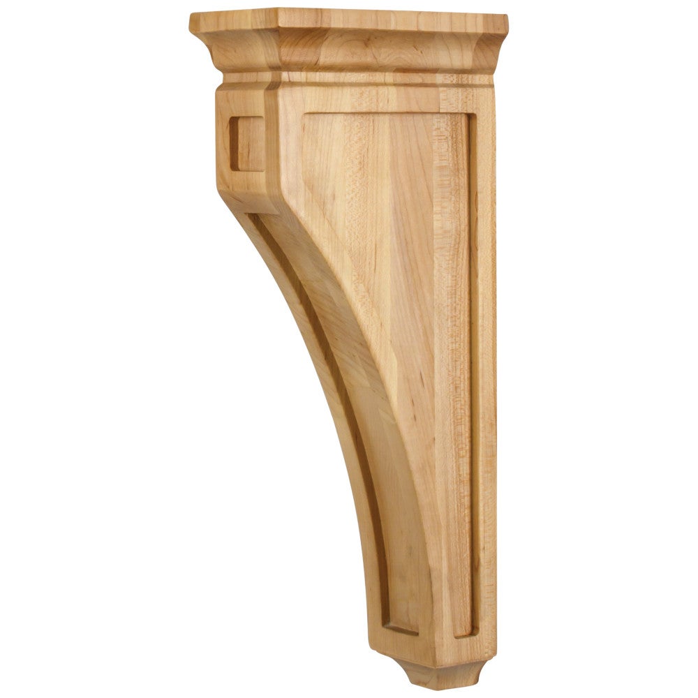 3" W x 6" D x 14" H Rubberwood Mission Corbel