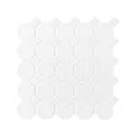 Octagon & Dot Matte White ceramic mosaic
