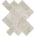 Daltile Archaia Province Grey 2″×4″ herringbone ceramic mosaic