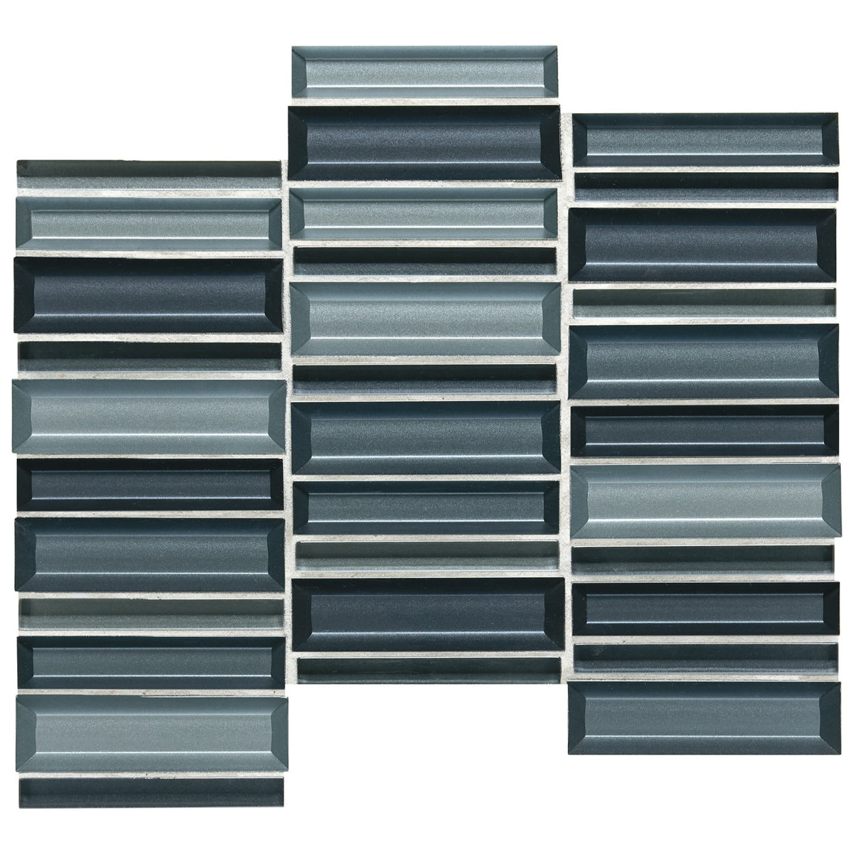 Daltile Cascading Waters Cerulean Swell glass and stone mosaic