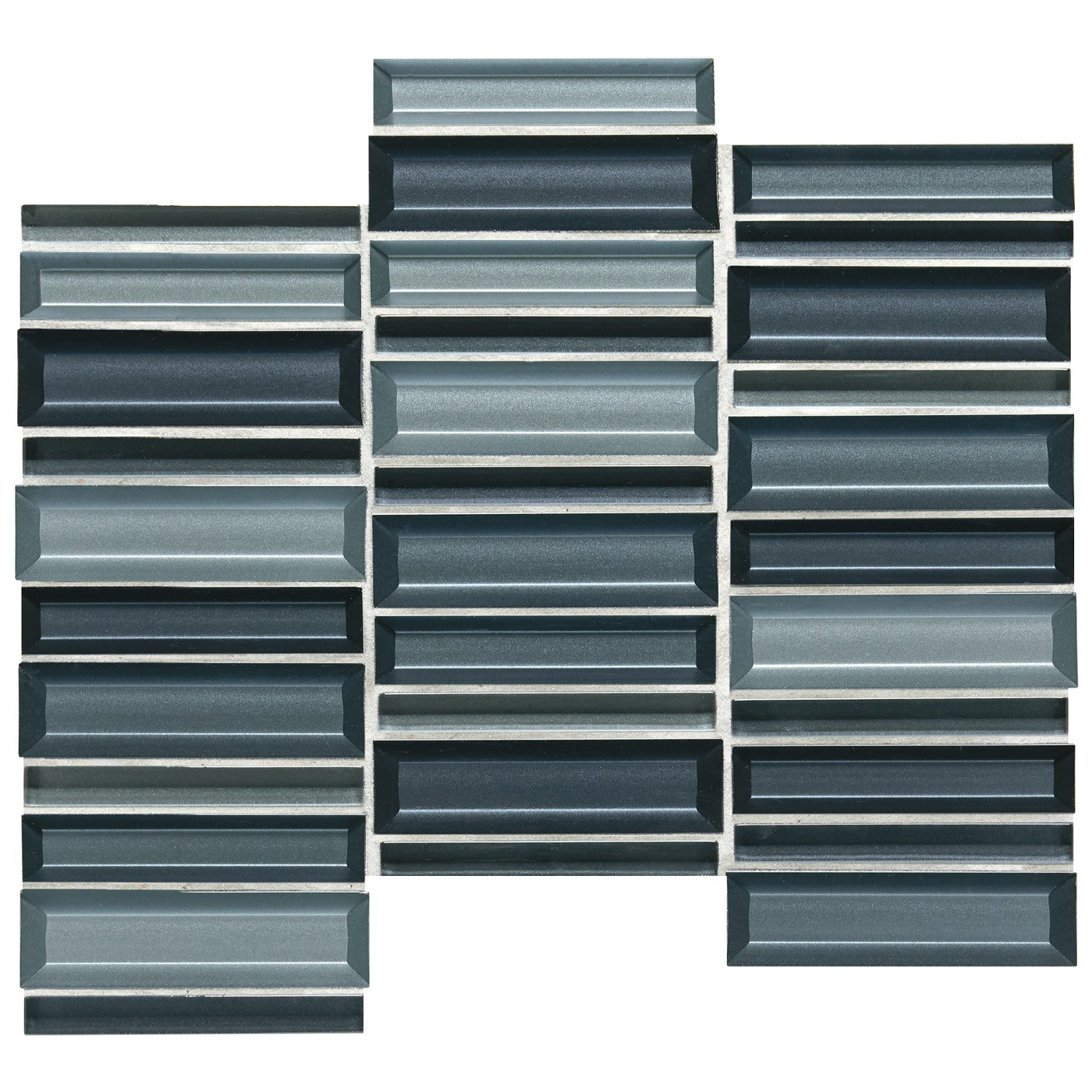 Daltile Cascading Waters Cerulean Swell glass and stone mosaic