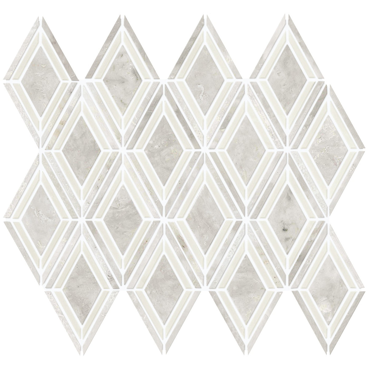 Daltile Decorative Accents Argyle Blend White mosaic