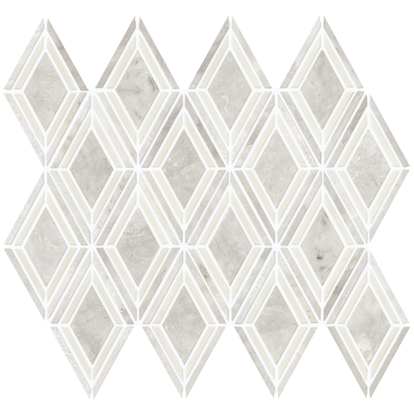 Daltile Decorative Accents Argyle Blend White mosaic
