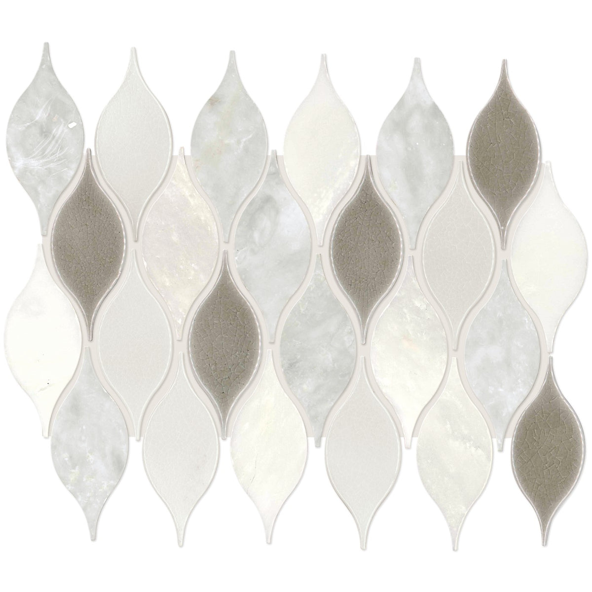 Daltile Decorative Accents Lumia Leaf White mosaic