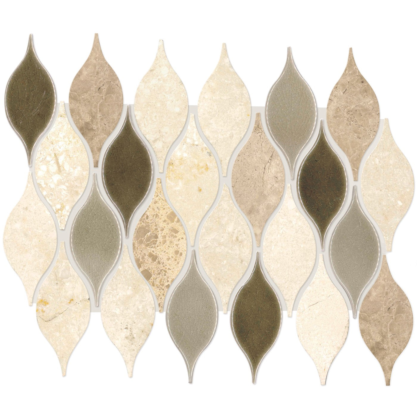 Daltile Decorative Accents Lumia Leaf Beige mosaic