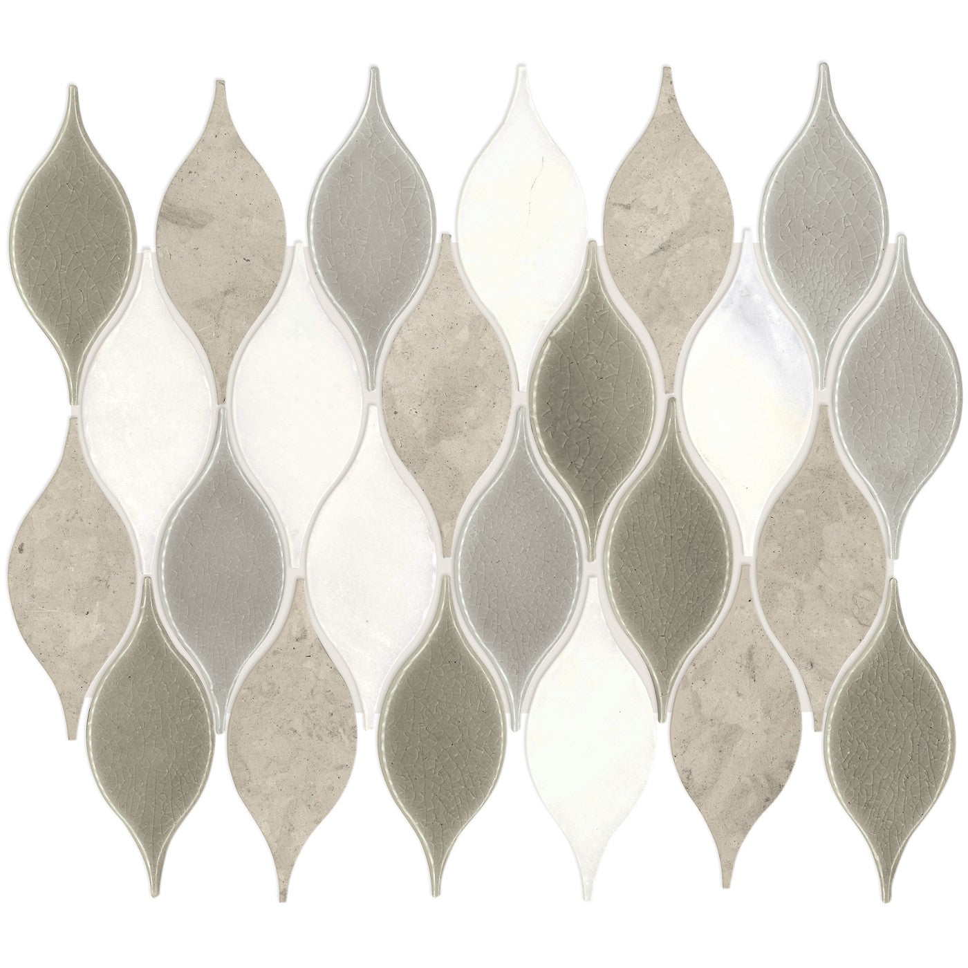 Daltile Decorative Accents Lumia Leaf Gray mosaic