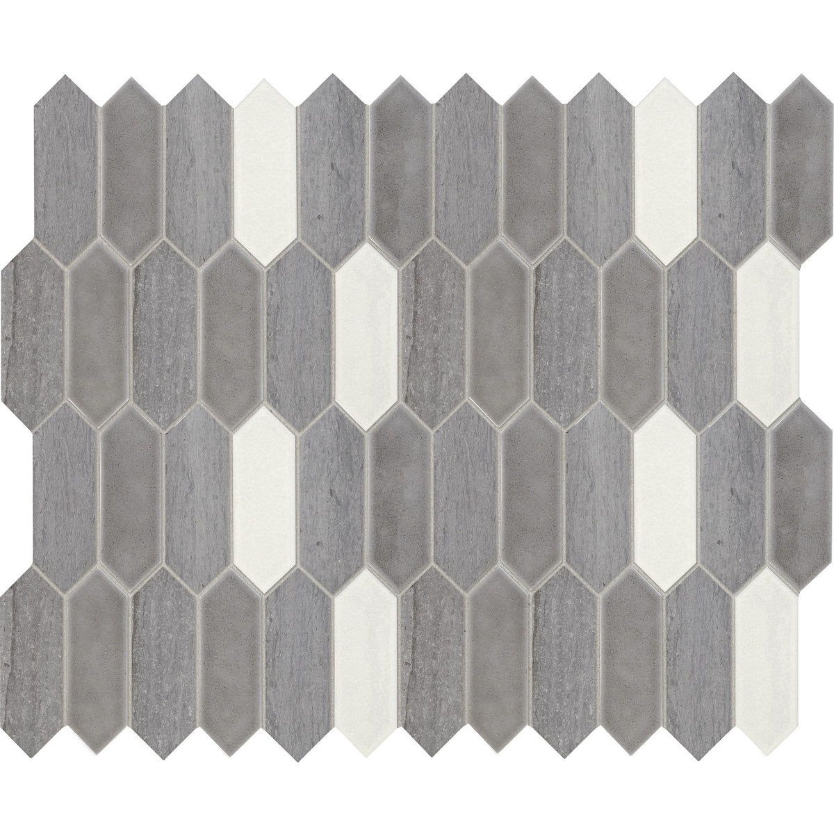 Daltile Fonte Heather Harbor Blend 2x6 picket mosaic