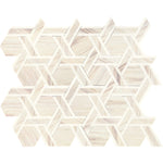 Daltile Fonte Pier White Blend rotating hexagon mosaic