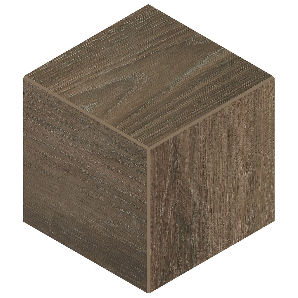 Daltile Emerson Wood Hickory Pecan 3D Cube wood-look porcelain mosaic