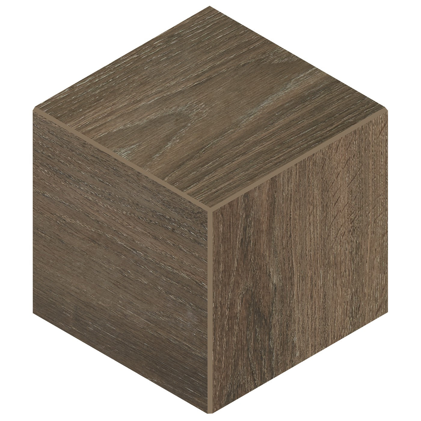 Daltile Emerson Wood Hickory Pecan 3D Cube wood-look porcelain mosaic