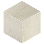 Daltile Emerson Wood Ash White 3D Cube wood-look porcelain mosaic