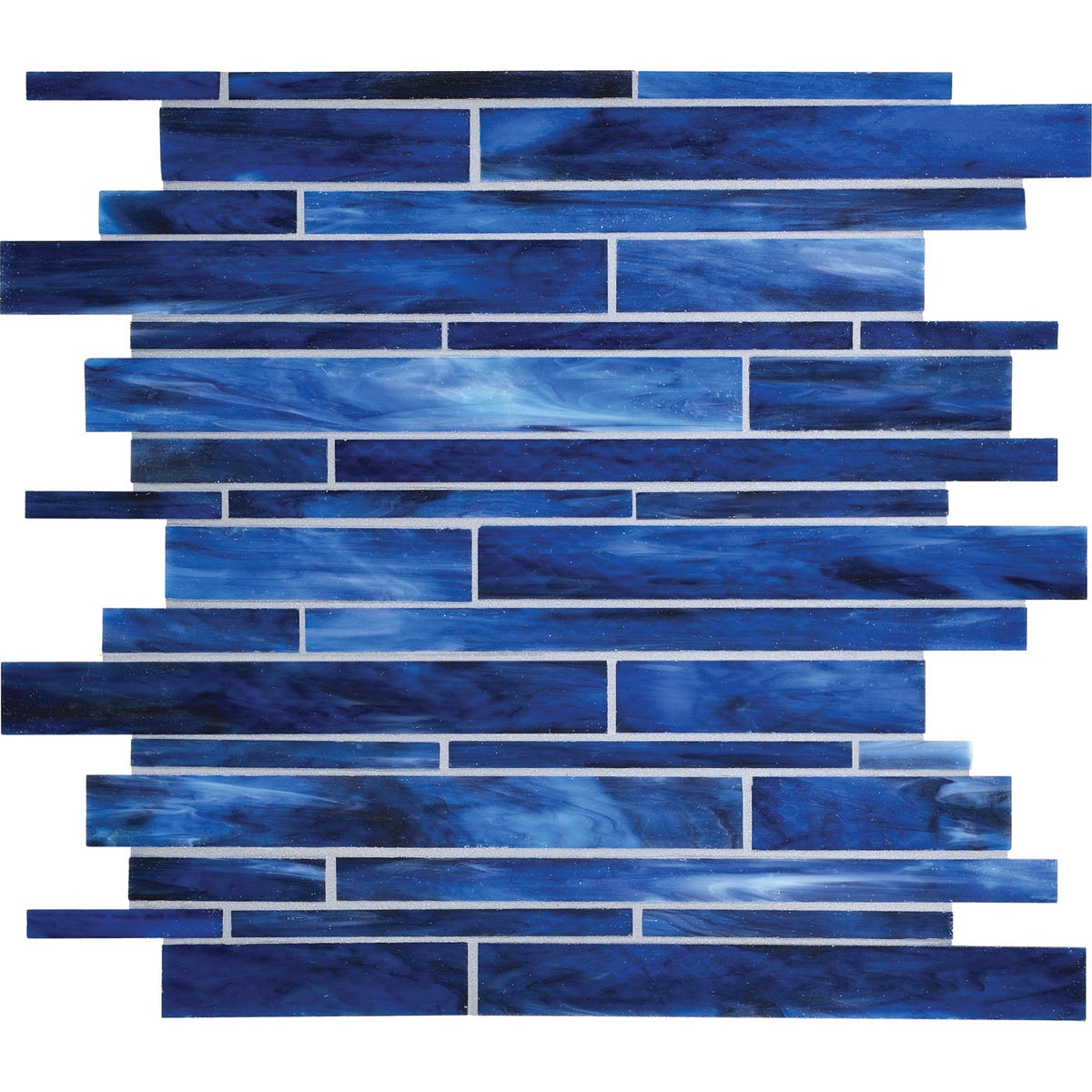 Daltile Serenade Memphis Blues random linear glass mosaic