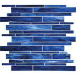 Daltile Serenade Memphis Blues random linear glass mosaic