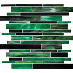 Daltile Serenade Emerald City random linear glass mosaic