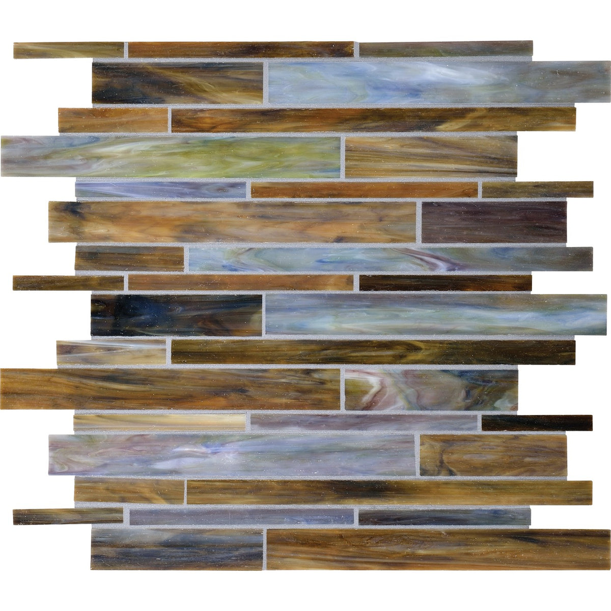 Daltile Serenade Bluegrass random linear glass mosaic