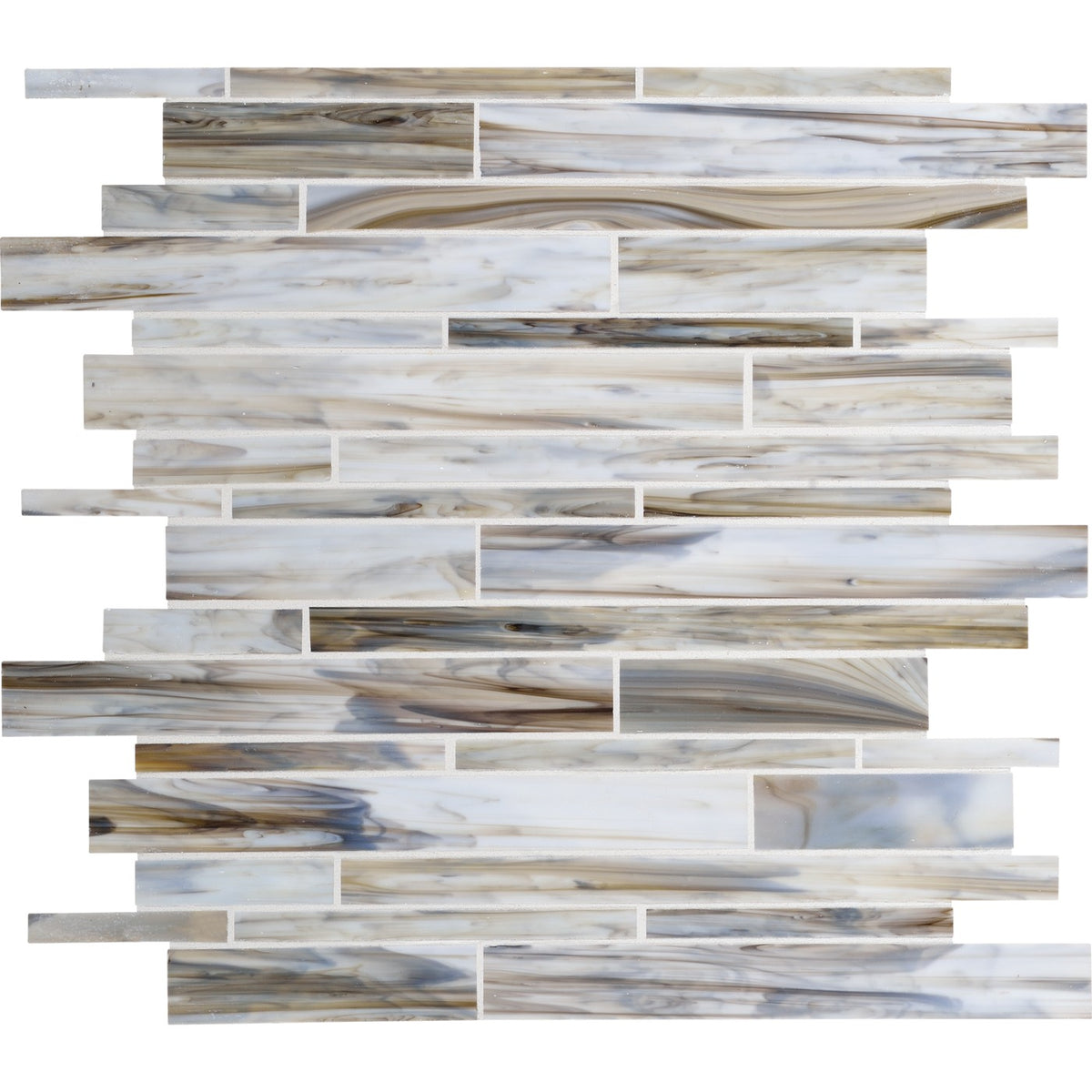 Daltile Serenade Surf Rock random linear glass mosaic