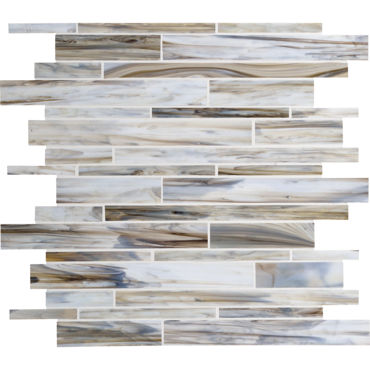 Daltile Serenade Surf Rock random linear glass mosaic
