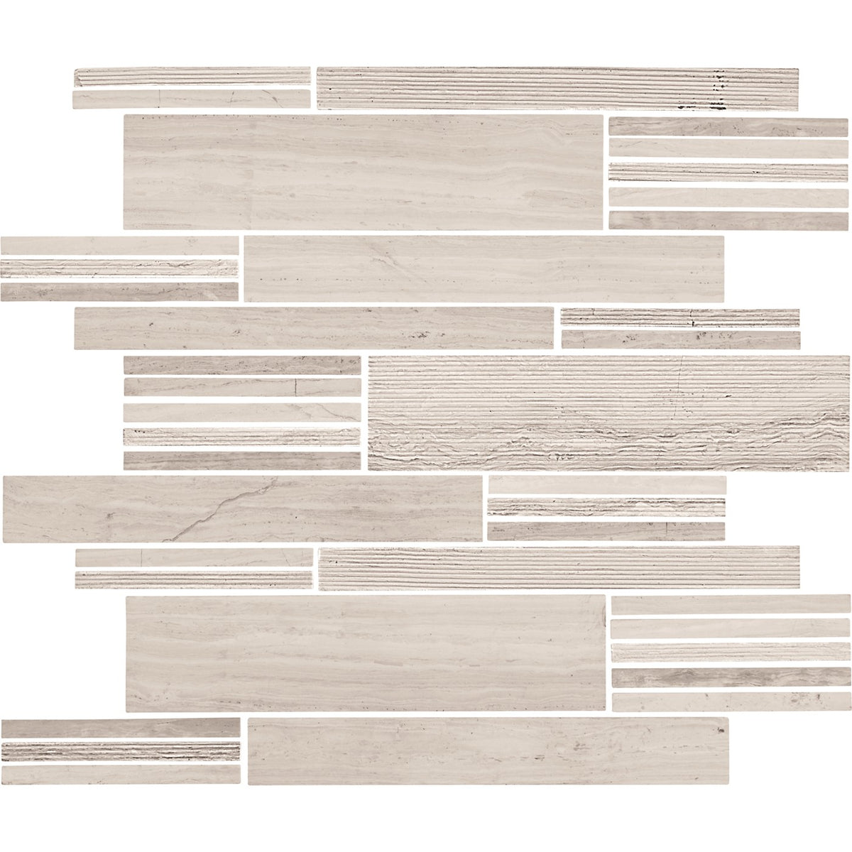 Daltile Minute Mosaix Chenille White groutless stone mosaic