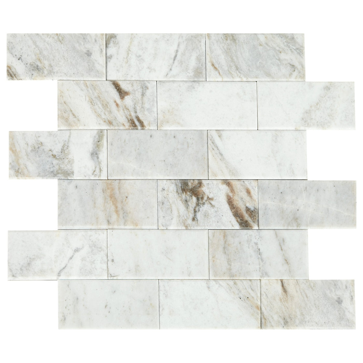 Daltile Simplystick Mosaix Daphne White marble peel-and-stick mosaic