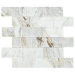 Daltile Simplystick Mosaix Daphne White marble peel-and-stick mosaic
