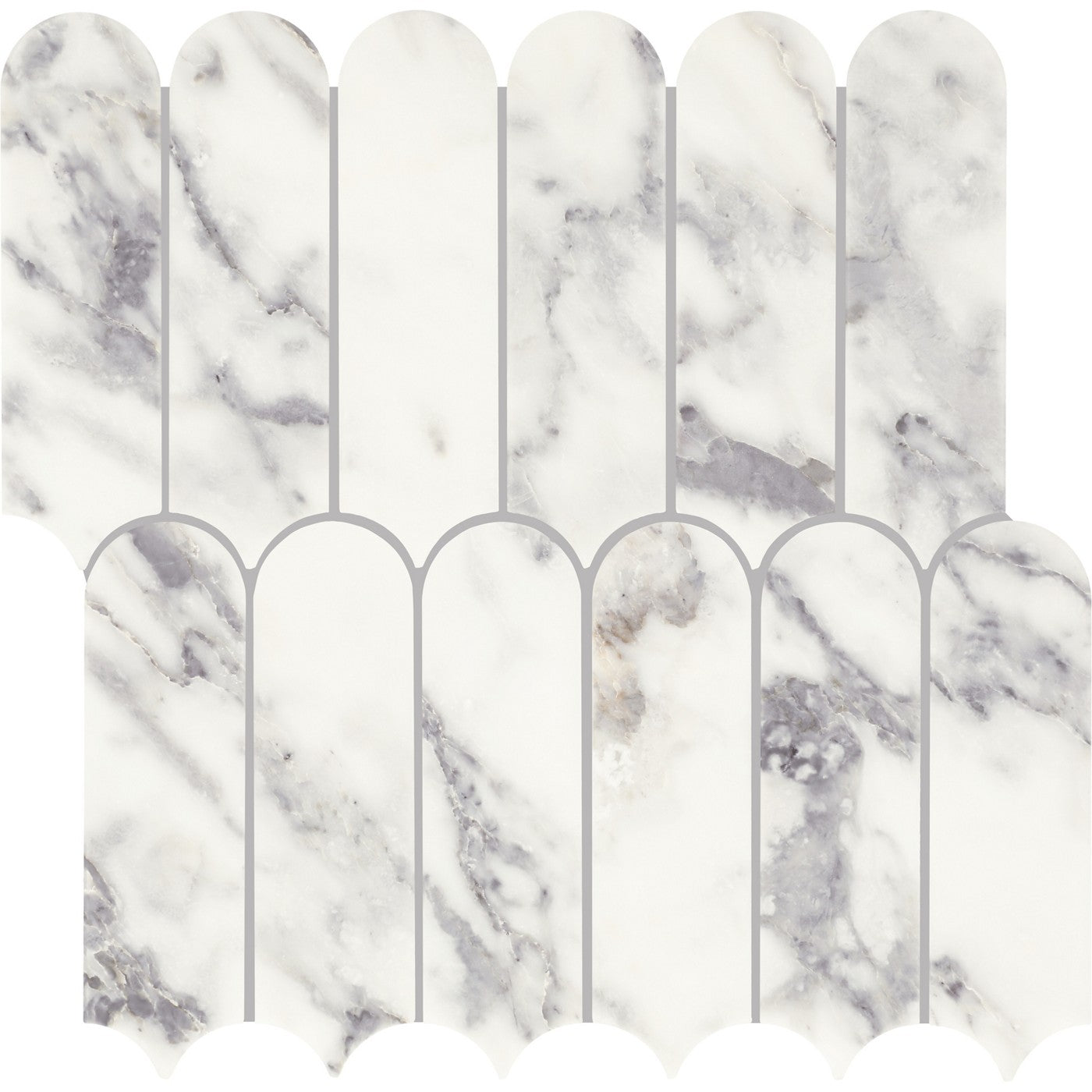 Daltile Eclessia Marble Arabescato Argento marble mosaic
