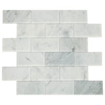Daltile Simplystick Mosaix Carrara White marble peel-and-stick mosaic