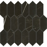 Marble Attaché Nero 2x5 linear hexagon mosaic