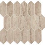 Marble Attaché Travertine 2x5 linear hexagon mosaic