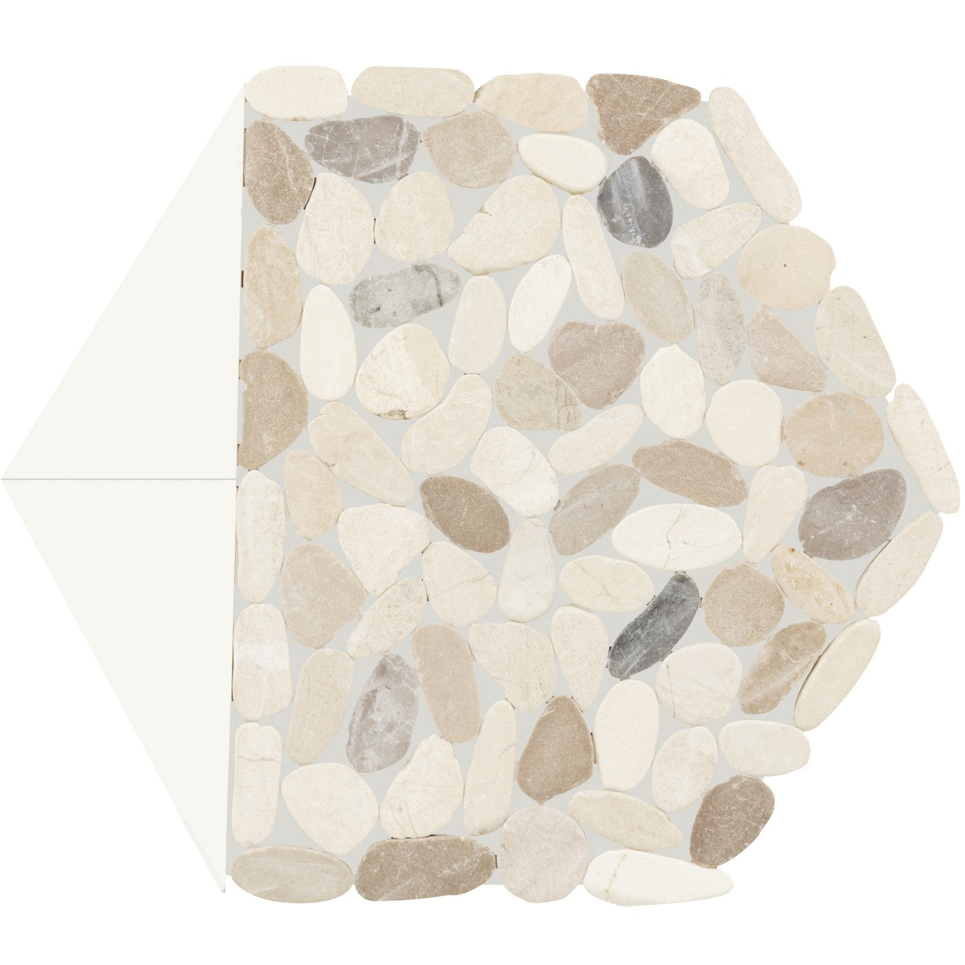 Daltile Pebble Oasis Seashell (PB24) natural stone pebble mosaic