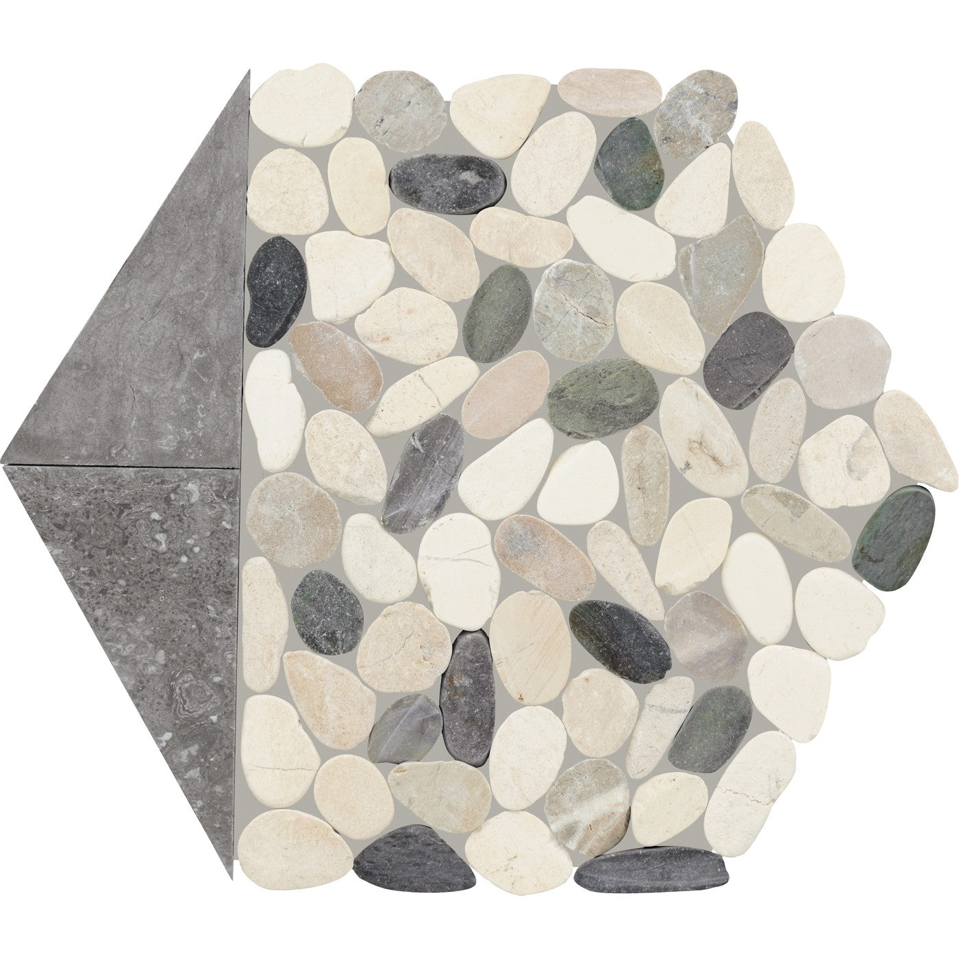 Daltile Pebble Oasis Harbor (PB25) natural stone pebble mosaic