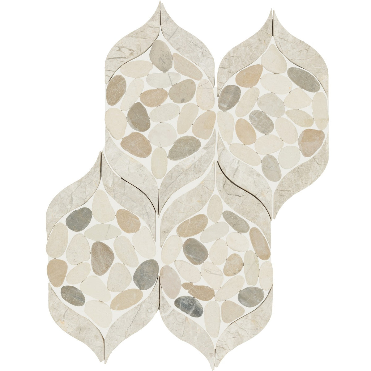 Daltile Pebble Oasis Seashell (PB28) natural stone pebble mosaic