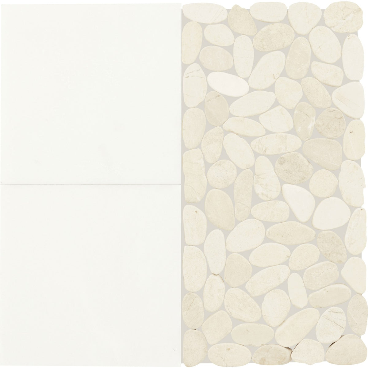 Daltile Pebble Oasis Icicle (PB36) natural stone pebble mosaic