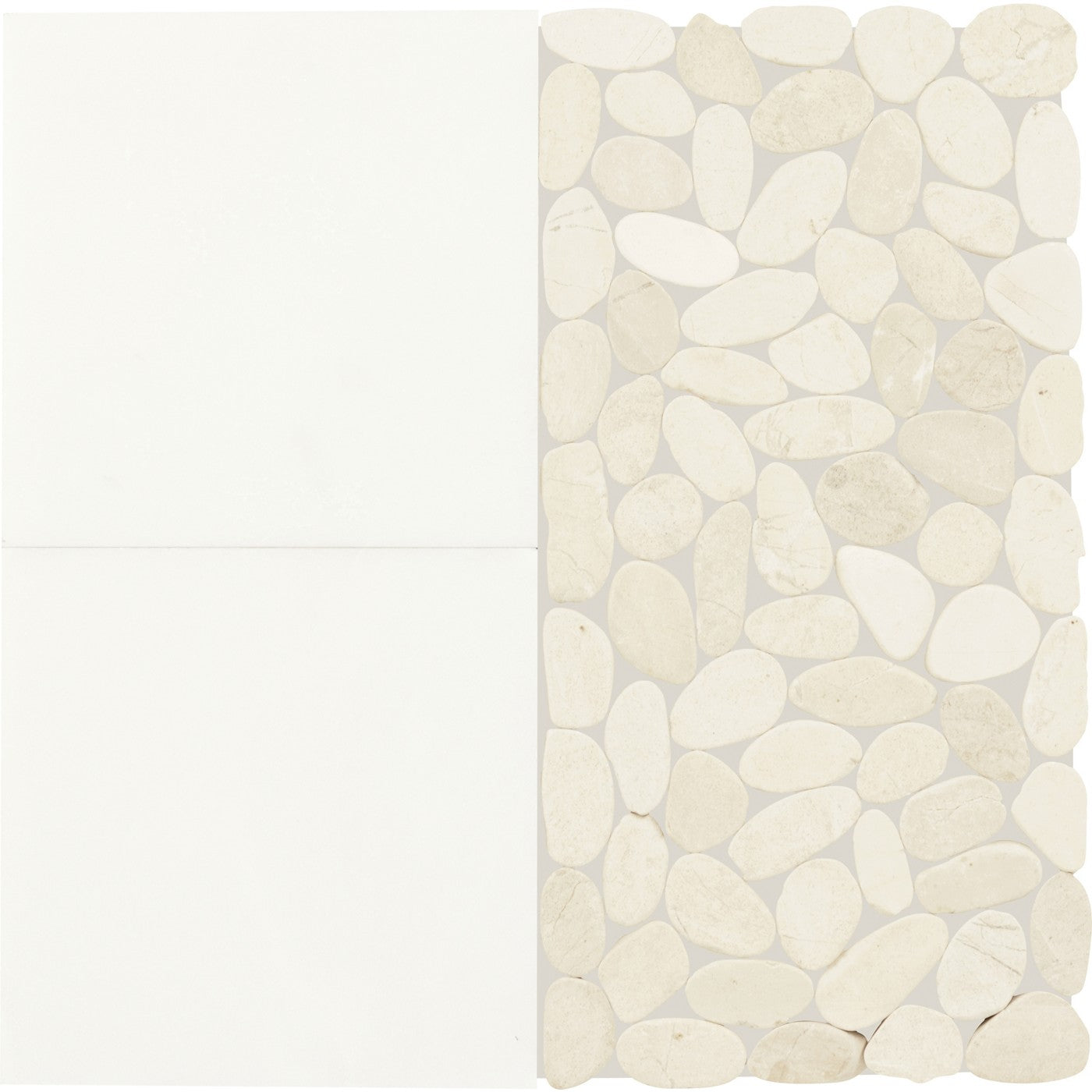 Daltile Pebble Oasis Icicle (PB36) natural stone pebble mosaic