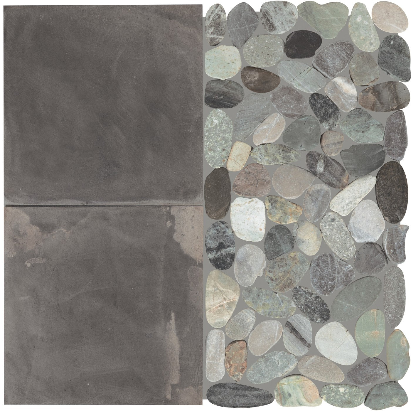 Daltile Pebble Oasis Coastal (PB38) natural stone pebble mosaic