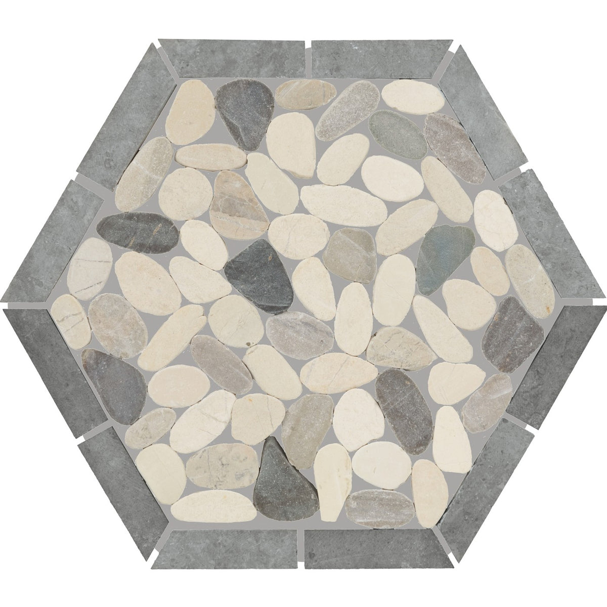 Daltile Pebble Oasis Harbor (PB45) natural stone pebble mosaic