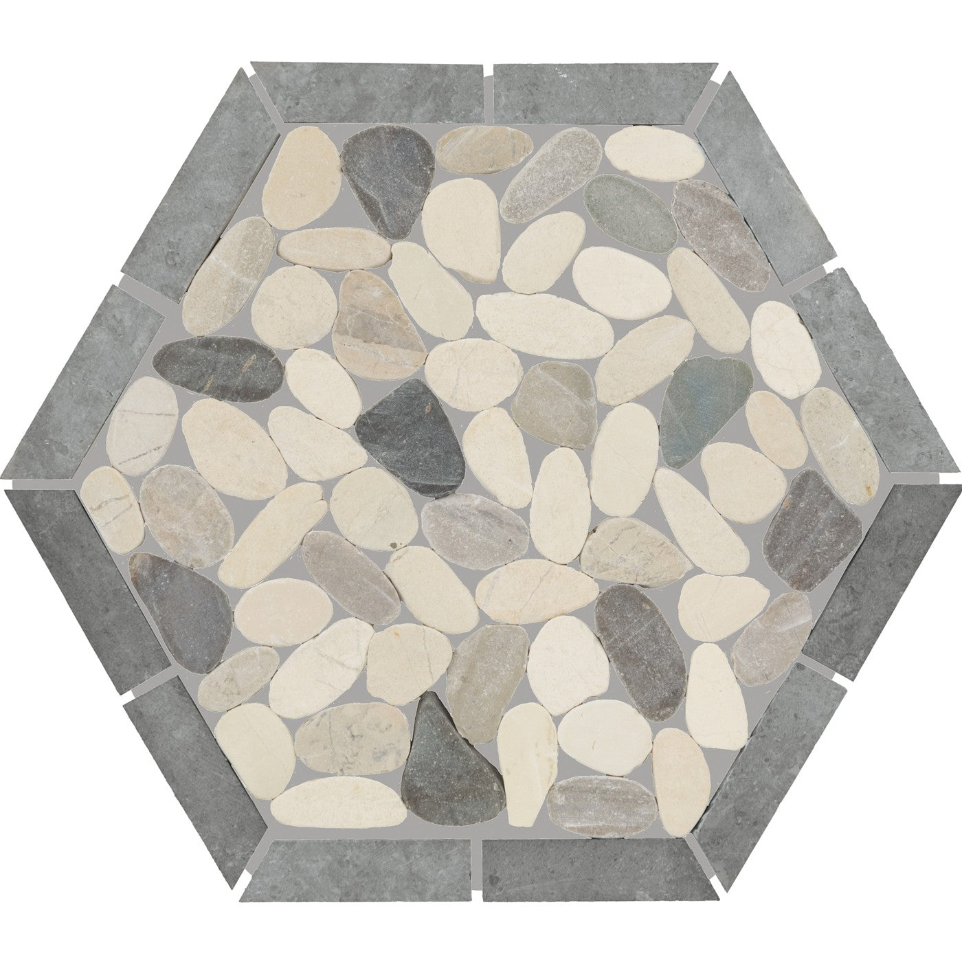 Daltile Pebble Oasis Harbor (PB45) natural stone pebble mosaic